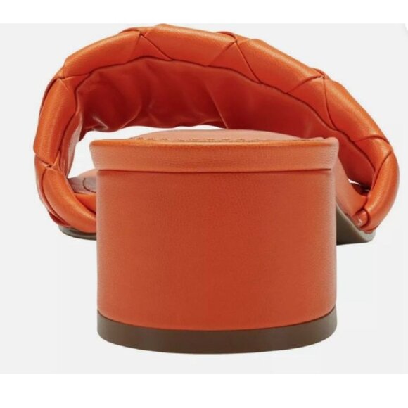 Marc Fisher Casper Bright Summer Orange Braided Block Heel Slide Sandals 5.5M - Picture 15 of 15